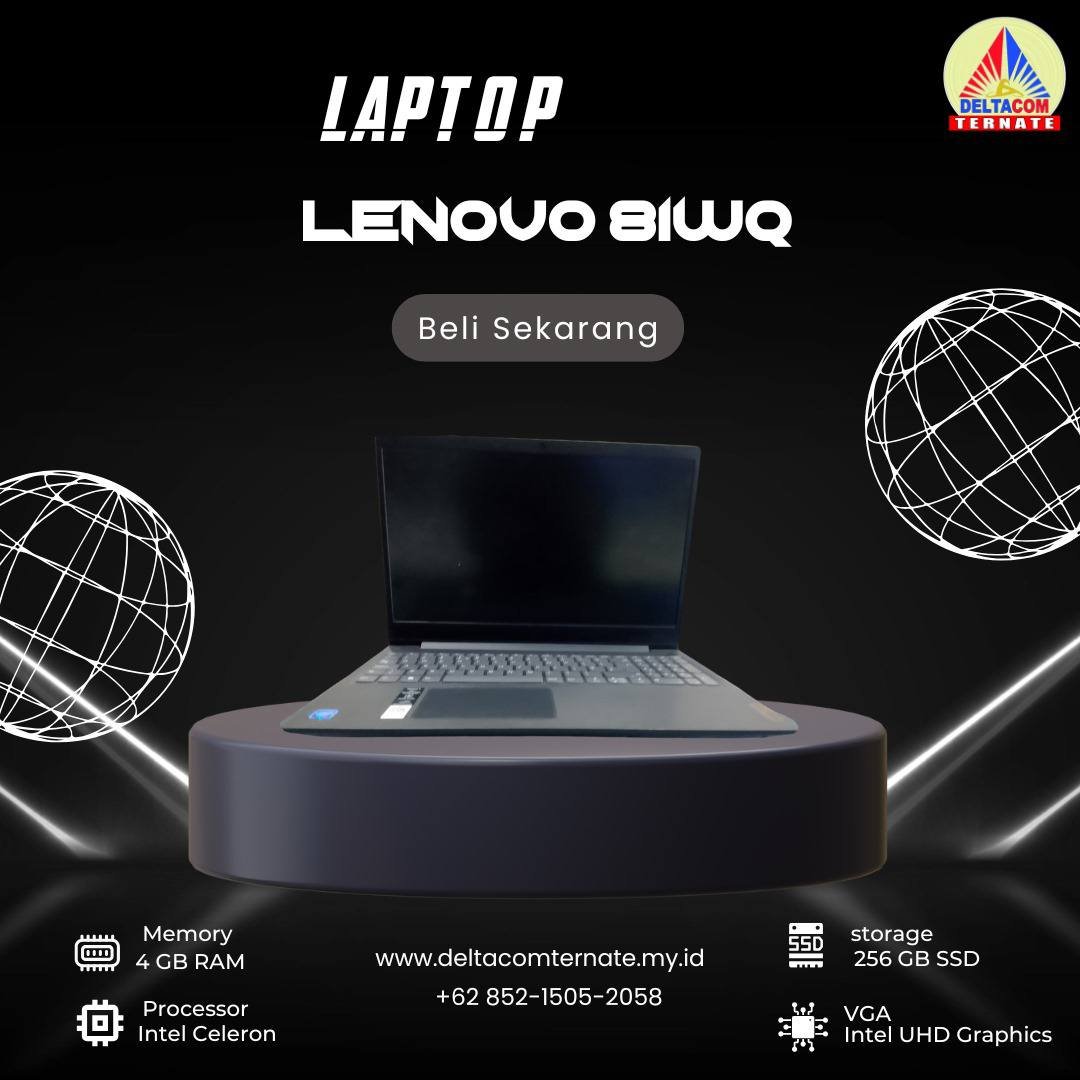 LENOVO 81WQINTEL CELERON RAM 4 GB SSD 256 GB ANTI LEMOT DISPLAY 14 INC MULUS TYPE BARU BODY SLIM