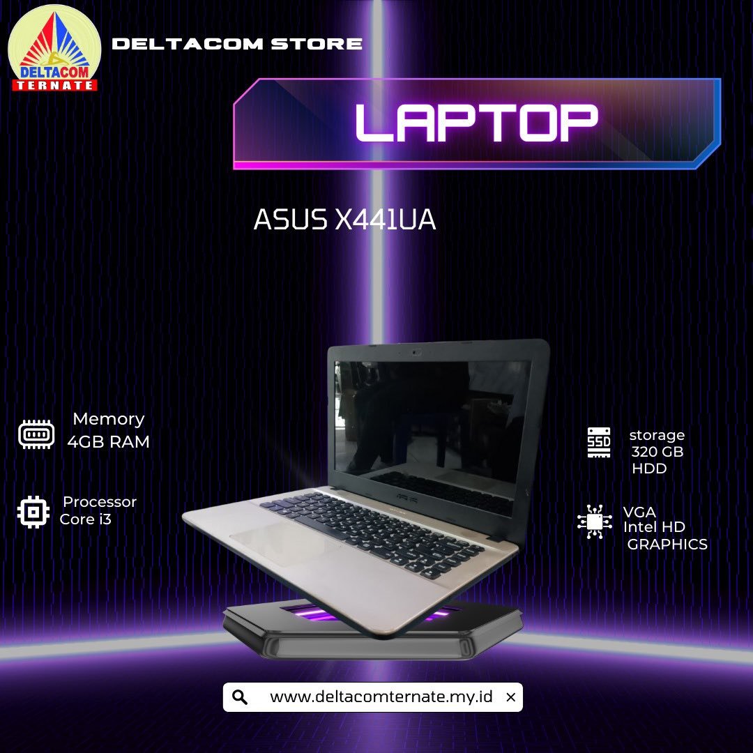 ASUS X441 INTEL CORE i3 GEN 6 RAM 4 GB HDD 320 GB ANTI LEMOT DISPLAY 14 INC MULUS TYPE BARU BODY SLIM