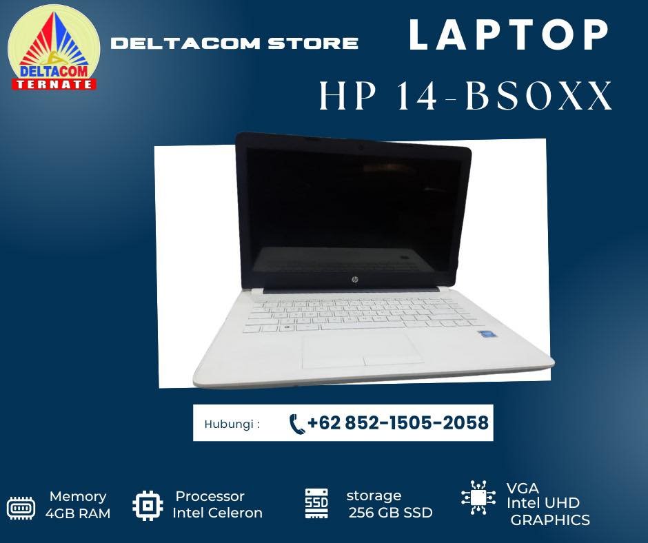 HP 14 INTEL CELERON RAM 4 GB SSD 256 GB ANTI LEMOT DISPLAY 14 INC MULUS TYPE BARU BODY SLIM