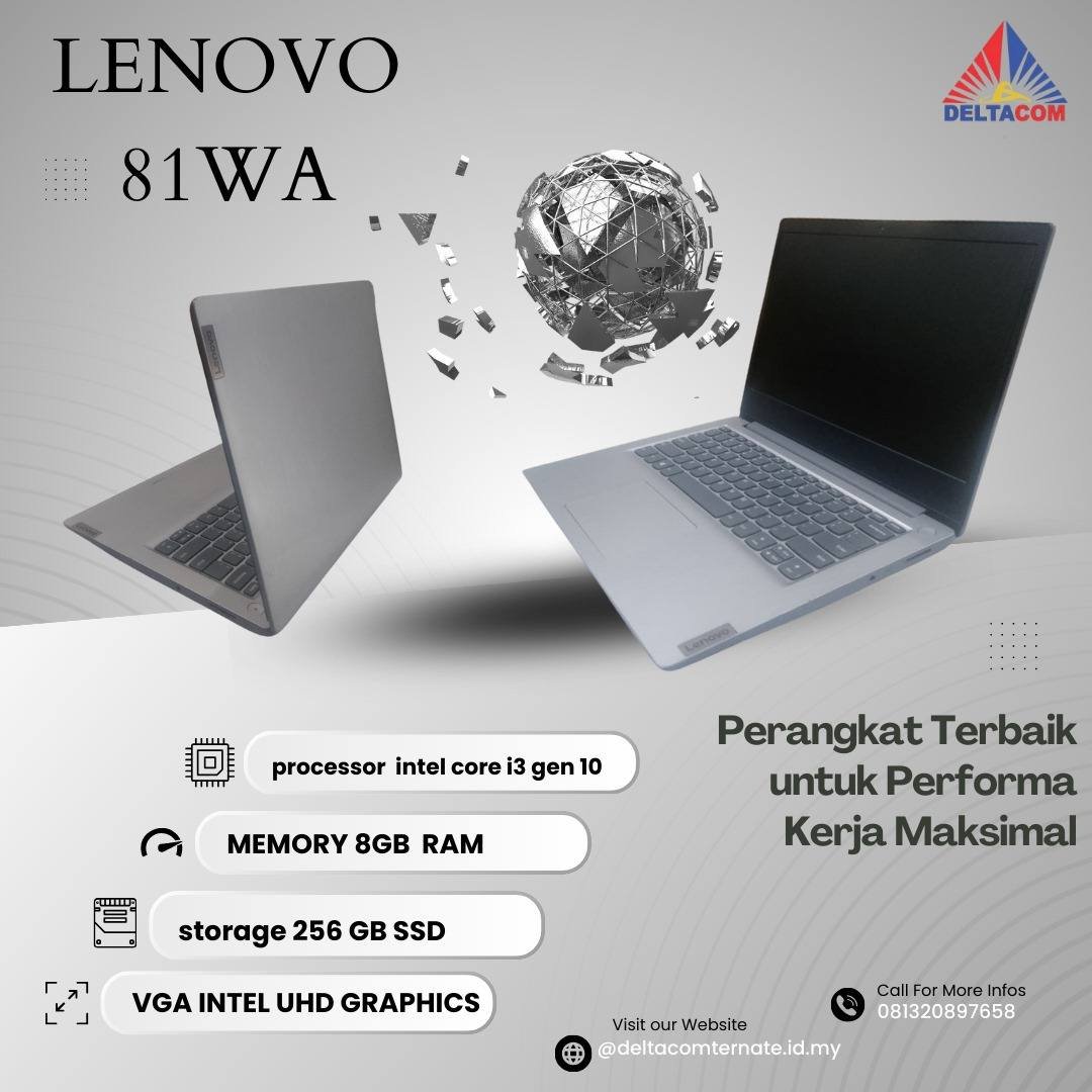 LENOVO 81WA INTEL CELERON RAM 8 GB SSD 256 GB ANTI LEMOT DISPLAY 14 INC MULUS TYPE BARU BODY SLIM