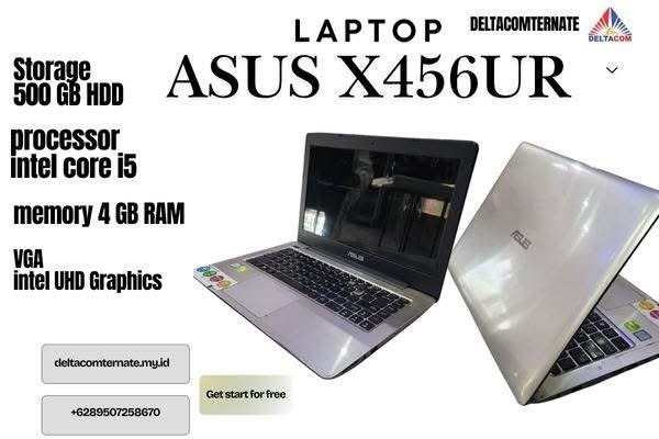 ASUS X456UR PROSESOR INTEL CORE i5 RAM GEN 7 RAM 4 GB HDD 500 GB DISPLAY 14 INC MULUS TYPE BARU BODY SLIM