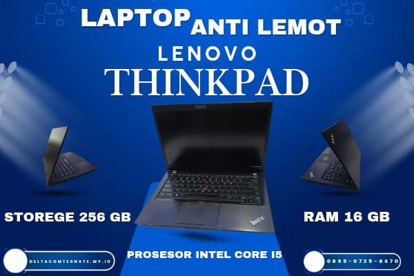 LENOVO THINKPAD TYPE BARU BODY SLIM, INTEL CORE i5 GEN 8 RAM 16 GB SSD 256 GB DISPLAY 14 INC MULUS