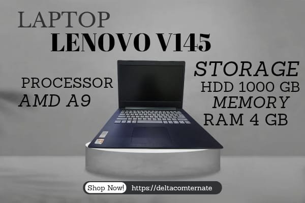 LENOVO IDEAPAD 110 TYPE BARU BODY SLIM, PROSESOR AMD A9 RAM 4 GB HDD 1000 GB DISPLAY 14 INC MULUS