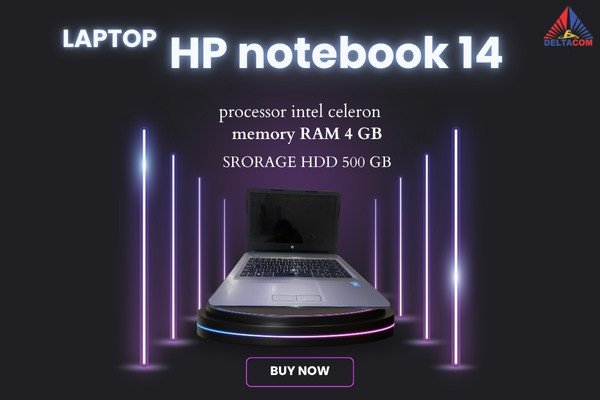 HP NOTEBOOK 14 TYPE BARU BODY SLIM, PROSESOR INTEL CELERON RAM 4 GB HDD 500 GB DISPLAY 14 INC MULUS
